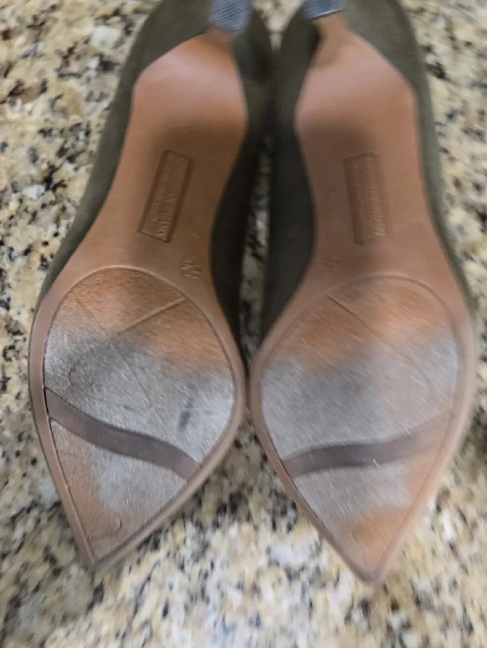 Christian Siriano Olive Suede Pointed-Toe Pumps